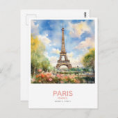 Eiffeltoren in het voorjaar - Parijs, Frankrijk Briefkaart (Voorkant / Achterkant)