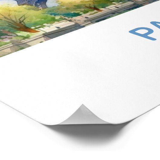 Eiffeltoren in het voorjaar - Parijs, Frankrijk Poster (Hoek)