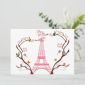 Eiffeltoren in lente-uitnodiging kaart (Staand voorkant)