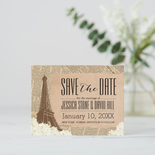 Eiffeltoren in Parijs Aankondigingskaart (Staand voorkant)