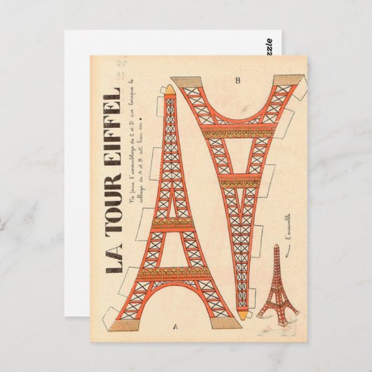 Eiffeltoren in Parijs Briefkaart (Voorkant / Achterkant)