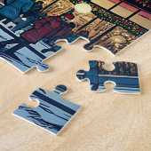 Eiffeltoren in Parijs, Frankrijk met kerst Legpuzzel (Zijkant)