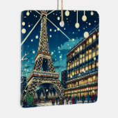 Eiffeltoren in Parijs, Frankrijk tijdens de kerstd Keramisch Ornament (Rechts)
