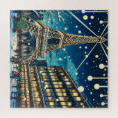 Eiffeltoren in Parijs, Frankrijk tijdens de kerstd Legpuzzel (Horizontaal)