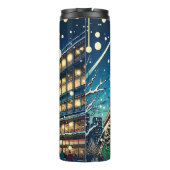 Eiffeltoren in Parijs, Frankrijk tijdens de kerstd Thermosbeker (Achterkant)