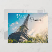 Eiffeltoren in Parijs met sterke lensflare Briefkaart (Voorkant / Achterkant)