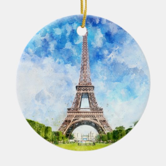 Eiffeltoren in Parijs nr1 Keramisch Ornament (Voorkant)