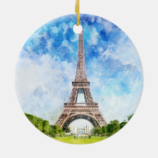 Eiffeltoren in Parijs nr1 Keramisch Ornament (Achterkant)