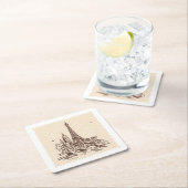 Eiffeltoren in Parijs op een postzegel Landmark Kartonnen Onderzetters (Insitu)