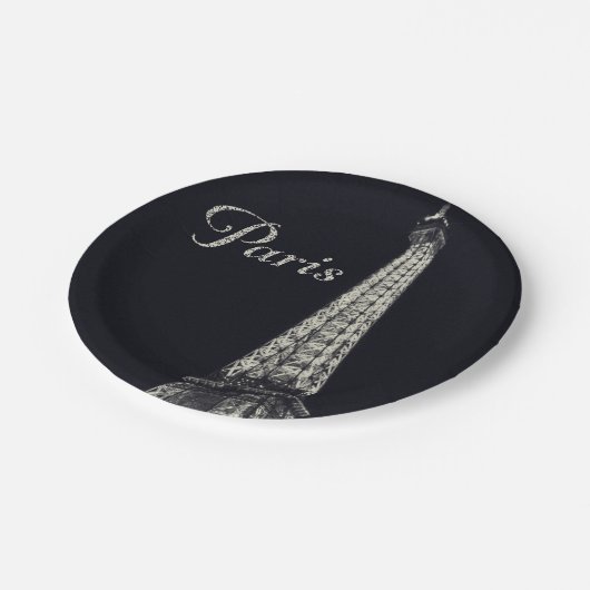 Eiffeltoren in Parijs Papieren Bordje (Gekanteld)