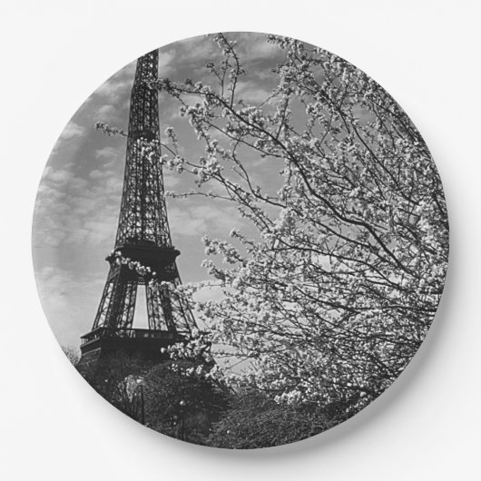 Eiffeltoren in Parijs Papieren Bordje (Voorkant)
