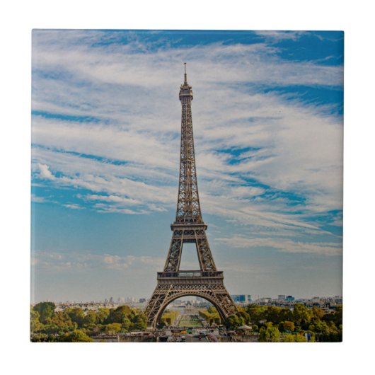 Eiffeltoren in Parijs Tegeltje (Voorkant)