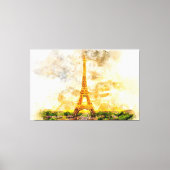 Eiffeltoren in Parijs tijdens zonsondergang nr1 Canvas Afdruk (Voorkant)