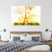 Eiffeltoren in Parijs tijdens zonsondergang nr1 Canvas Afdruk (Insitu (Slaapkamer))