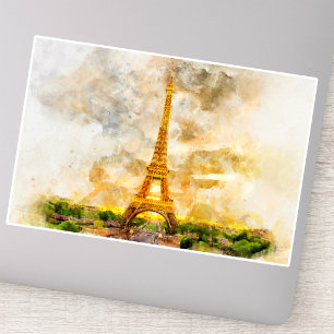 Eiffeltoren in Parijs tijdens zonsondergang nr1 Sticker