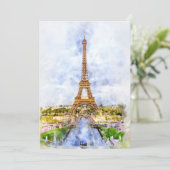 Eiffeltoren in Parijs tijdens zonsondergang nr2 Bedankkaart (Staand voorkant)