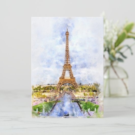Eiffeltoren in Parijs tijdens zonsondergang nr2 Bedankkaart (Staand voorkant)