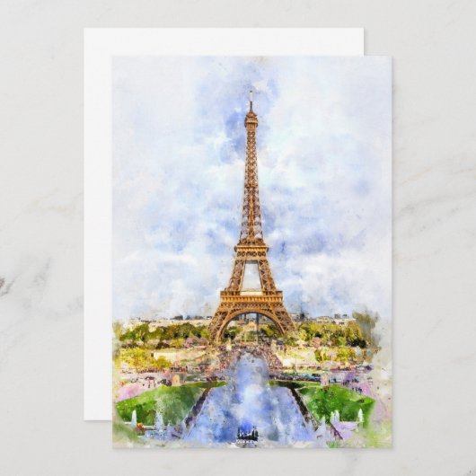 Eiffeltoren in Parijs tijdens zonsondergang nr2 Bedankkaart (Voorkant / Achterkant)