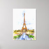 Eiffeltoren in Parijs tijdens zonsondergang nr2 Canvas Afdruk (Voorkant)