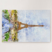 Eiffeltoren in Parijs tijdens zonsondergang nr2 Legpuzzel (Horizontaal)