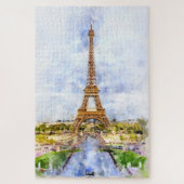 Eiffeltoren in Parijs tijdens zonsondergang nr2 Legpuzzel (Verticaal)