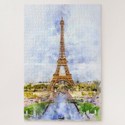 Eiffeltoren in Parijs tijdens zonsondergang nr2 Legpuzzel (Verticaal)