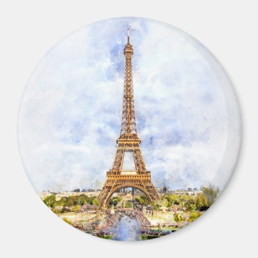 Eiffeltoren in Parijs tijdens zonsondergang nr2 Magneet (Voorkant)