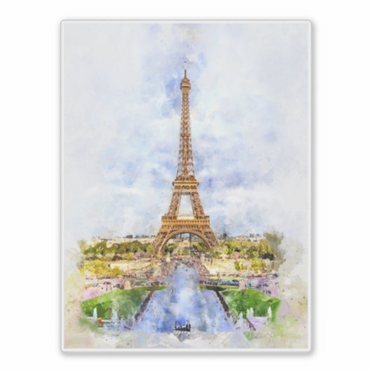 Eiffeltoren in Parijs tijdens zonsondergang nr2 Sticker (Voorkant)