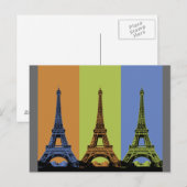 Eiffeltoren in Parijs Triptiek Briefkaart (Voorkant / Achterkant)