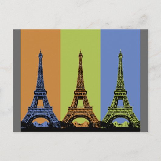 Eiffeltoren in Parijs Triptiek Briefkaart (Voorkant)