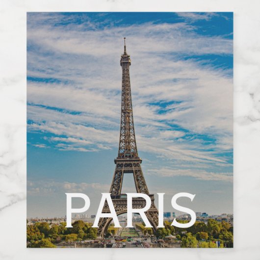 Eiffeltoren in Parijs Wijn Etiket (Enkel label)