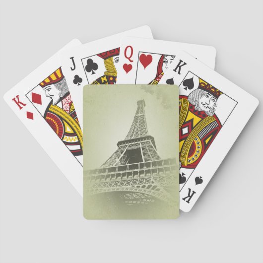 Eiffeltoren in sepia tint pokerkaarten (Achterkant)