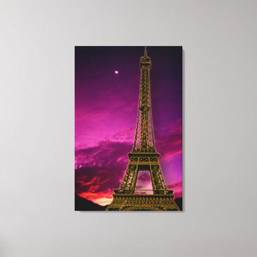 Eiffeltoren in Sunshine Sky Canvas Print (Voorkant)