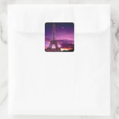 Eiffeltoren in Sunshine Sky Vierkante Sticker (Tas)