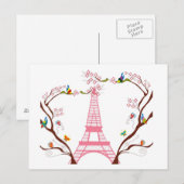 Eiffeltoren in voorjaar briefkaart (Voorkant / Achterkant)