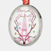 Eiffeltoren in voorjaarsversiering metalen ornament (Links)