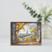 Eiffeltoren in Waterverf Parijs Frankrijk Reiskuns Briefkaart (Staand voorkant)