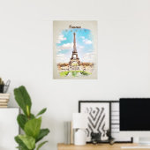 Eiffeltoren in waterverf poster (Thuiskantoor)