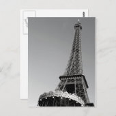 Eiffeltoren in zwart-wit briefkaart (Voorkant / Achterkant)