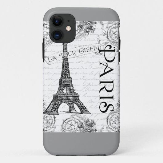 Eiffeltoren in zwart-wit Case-Mate iPhone case (Achterkant)