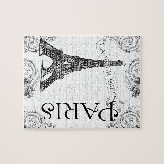 Eiffeltoren in zwart-wit legpuzzel (Horizontaal)