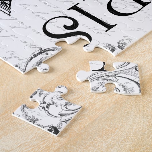 Eiffeltoren in zwart-wit legpuzzel (Zijkant)