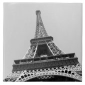Eiffeltoren in zwart-wit tegeltje (Voorkant)