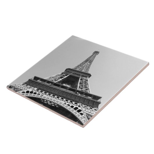 Eiffeltoren in zwart-wit tegeltje (Zijkant)