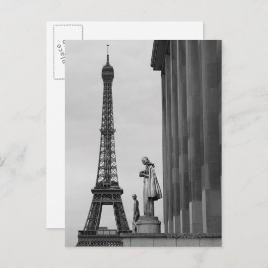 Eiffeltoren is een 19e-eeuwse ijzerrooster briefkaart (Voorkant / Achterkant)