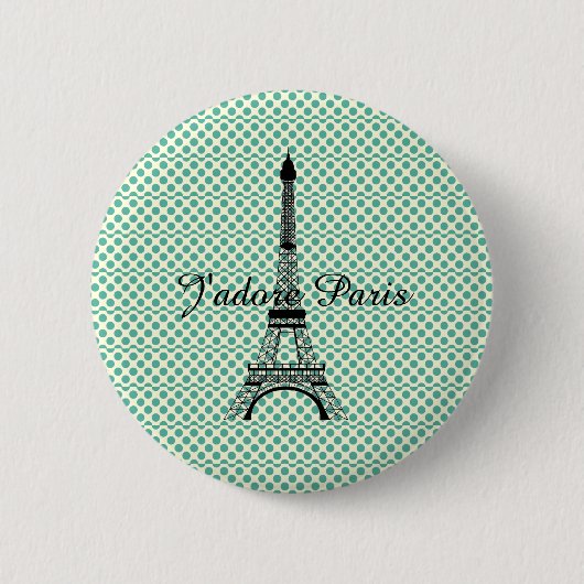 Eiffeltoren J'adore Parijs Ronde Button 5,7 Cm (Voorkant)