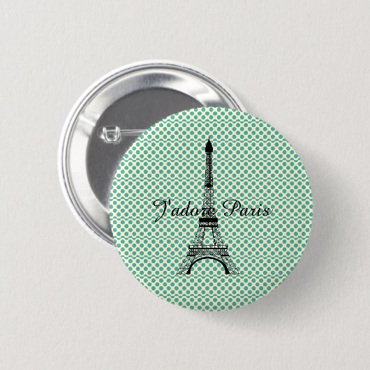 Eiffeltoren J'adore Parijs Ronde Button 5,7 Cm (Voorkant /achterkant)