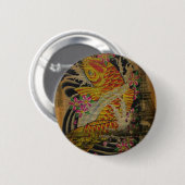 eiffeltoren japans tattoo koi - vis ronde button 5,7 cm (Voorkant /achterkant)