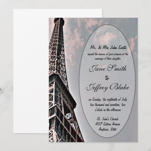 Eiffeltoren Kaart (Voorkant / Achterkant)