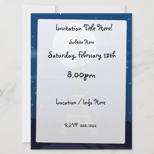 Eiffeltoren Kaart (Achterkant)